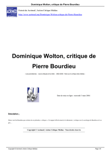 Dominique Wolton, critique de Pierre Bourdieu