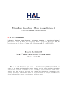 Mécanique Quantique : Deux interprétations - HAL-ENAC