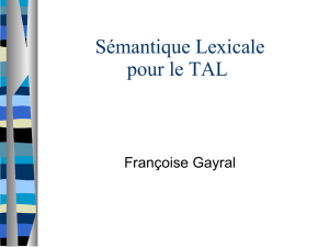 Sémantique Lexicale pour le TAL