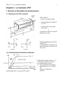 Chapitre 3 : Le transistor JFET