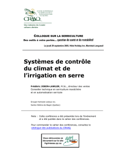Systèmes de contrôle du climat et de l`irrigation en serre - Agri