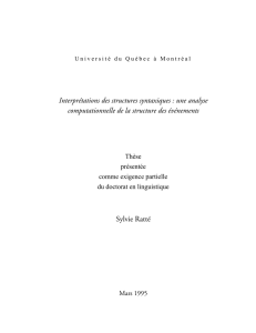 Interprétations des structures syntaxiques : une analyse