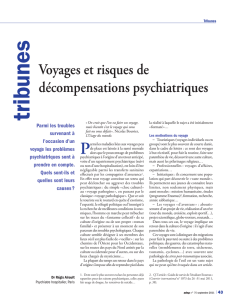 Voyages et risques de décompensations psychiatriques