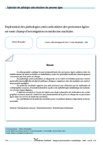 Exploration des pathologies ostéo-articulaires des personnes âgées