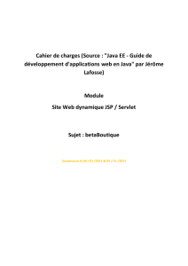 Cahier de charges (Source : "Java EE - Guide de - Toubkal-it