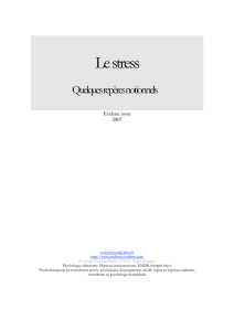 Le stress, quelques repères notionnels, Evelyne Josse