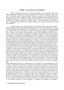 la bible : ni un cadastre ni une legende - Amitié Judéo