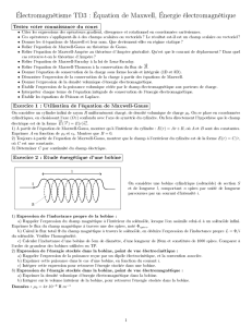 Électromagnétisme TD3 : Équation de Maxwell, Énergie