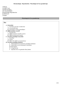 1/3024 Hormonologie - Reproduction Physiologie de l`axe
