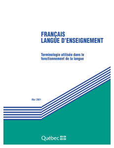 Terminologie - Ministère de l`Éducation et de l`Enseignement