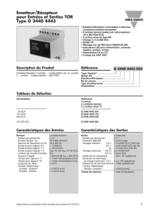 Emetteur/Récepteur pour Entrées et Sorties TOR Type G 3440 4443
