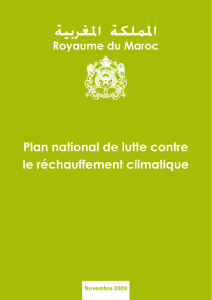 Le Plan National de lutte contre le Réchauffement Climatique