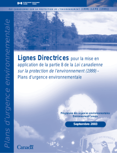 Plans d`urgence environnementale - Publications du gouvernement