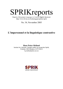 L`impersonnel et la linguistique contrastive