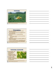 Herbicides Présentations Herbicides: phytoxicité