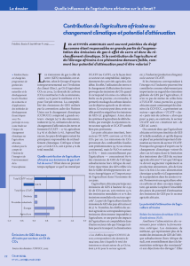 Contribution de l`agriculture africaine au changement climatique et