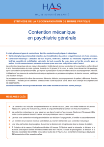 Contention mécanique en psychiatrie générale