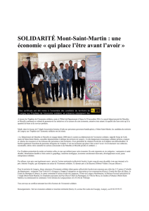 SOLIDARITÉ Mont-Saint-Martin : une économie « qui place l`être