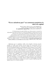 “Tu ne calculeras pas!” ou comment symétriser le don