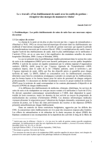 Le « travail » d`un établissement de santé avec les outils de gestion