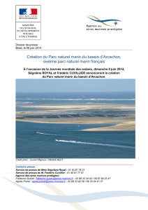 Création du Parc naturel marin du bassin d`Arcachon, sixième parc