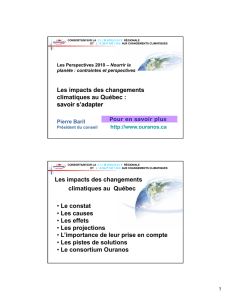 Les impacts des changements climatiques au Québec