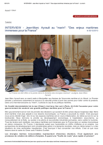 INTERVIEW - Jean-Marc Ayrault au "marin": "Des enjeux maritimes