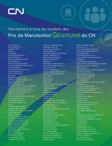 Prix de Manutention Sécuritaire du CN