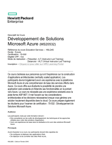 Développement de Solutions Microsoft Azure (MS20532)