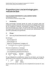 Propositions pour une terminologie gram