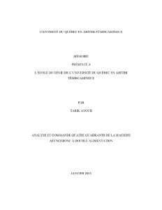 Analyse et commande quatre quadrants de la machine asynchrone