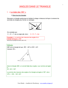 angles dans le triangle