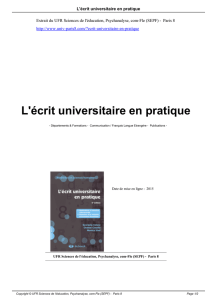 L`écrit universitaire en pratique - (SEPF) - Paris 8