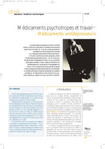 Médicaments psychotropes et travail(II)