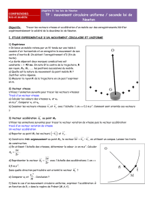 TP : mouvement circulaire uniforme / seconde loi de Newton