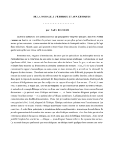 DE LA MORALE À L`ÉTHIQUE ET AUX ÉTHIQUES