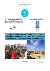 Effets économiques et financiers de la crise