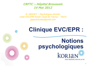 Clinique EVC/EPR : Notions psychologiques.