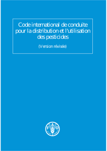 Code international de conduite pour la distribution et l`utilisation des