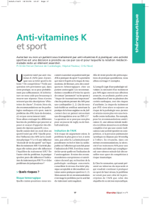Anti-vitamines K et sport