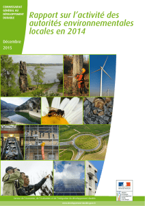 Rapport sur l`activité des autorités environnementales locales en 2014