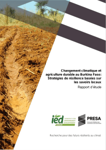 Changement climatique et agriculture durable au Burkina