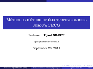 Méthodes d`étude et électrophysiologies jusqu`à l`ECG