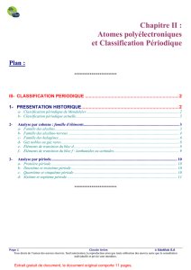 Atomes polyélectroniques et Classification Périodique (3ème partie)