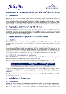 Instructions Filtralite HC 0,8-1,6