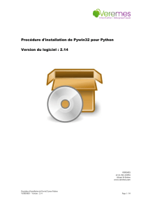 Procédure d`installation de Pywin32 pour Python Version du logiciel