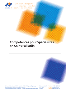 Compétences pour spécialistes en soins palliatifs de Palliative ch