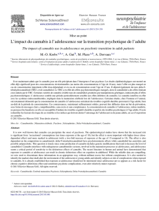 L`impact du cannabis à l`adolescence sur la - chu