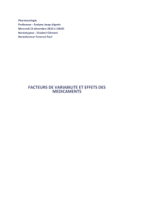 facteurs de variabilite et effets des medicaments