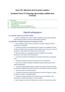 Item 294. Altération de la fonction auditive (Incluant l